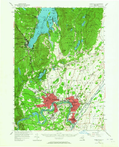 United States Geological Survey Glen Falls, NY (1955, 62500-Scale) digital map