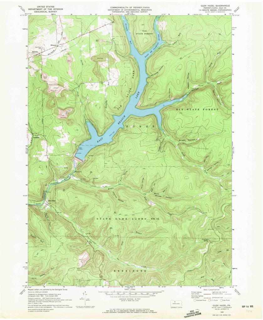 Glen Hazel, PA (1969, 24000-Scale) Map by United States Geological ...