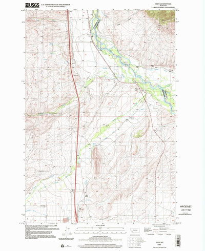 United States Geological Survey Glen, MT (1997, 24000-Scale) digital map