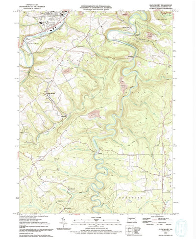 United States Geological Survey Glen Richey, PA (1993, 24000-Scale) digital map
