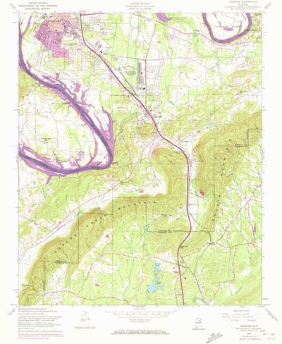 United States Geological Survey Glencoe, AL (1956, 24000-Scale) digital map