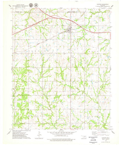 United States Geological Survey Glencoe, OK (1975, 24000-Scale) digital map