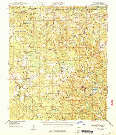 United States Geological Survey Glendale, FL-AL (1951, 62500-Scale) digital map