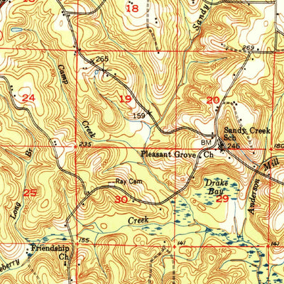 United States Geological Survey Glendale, FL-AL (1951, 62500-Scale) digital map