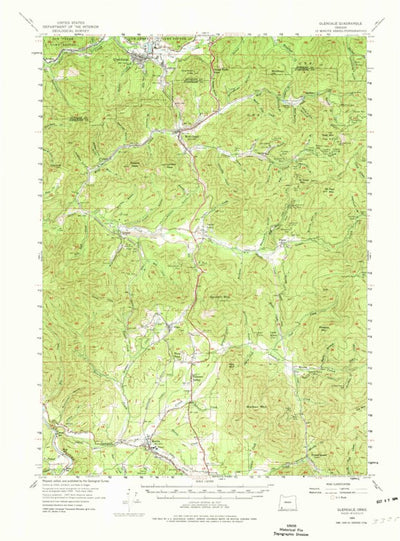 United States Geological Survey Glendale, OR (1954, 62500-Scale) digital map