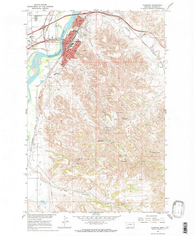 United States Geological Survey Glendive, MT (1967, 24000-Scale) digital map