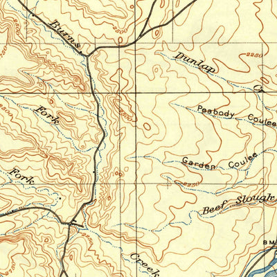 United States Geological Survey Glendive, MT-ND (1909, 250000-Scale) digital map