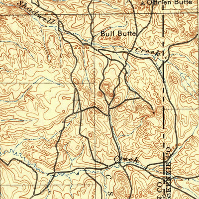 United States Geological Survey Glendive, MT-ND (1909, 250000-Scale) digital map