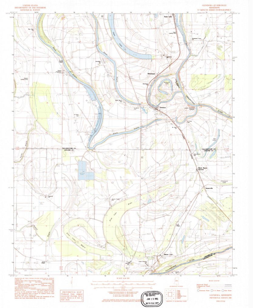 Glendora, MS (1983, 24000-Scale) Map by United States Geological Survey ...