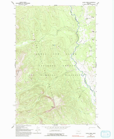 United States Geological Survey Glenn Creek, MT (1958, 24000-Scale) digital map