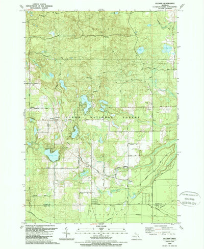 United States Geological Survey Glennie, MI (1989, 24000-Scale) digital map