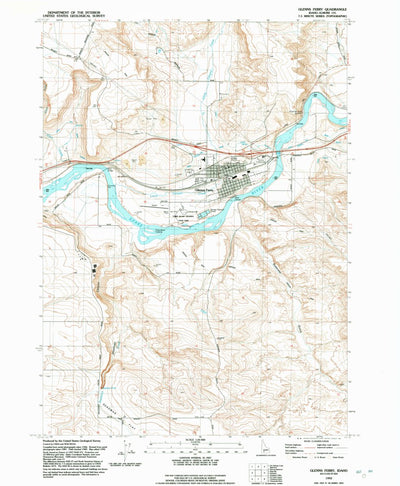 United States Geological Survey Glenns Ferry, ID (1992, 24000-Scale) digital map