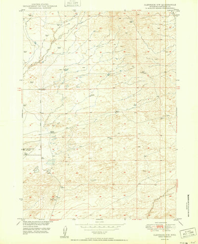 United States Geological Survey Glenrock NW, WY (1950, 24000-Scale) digital map