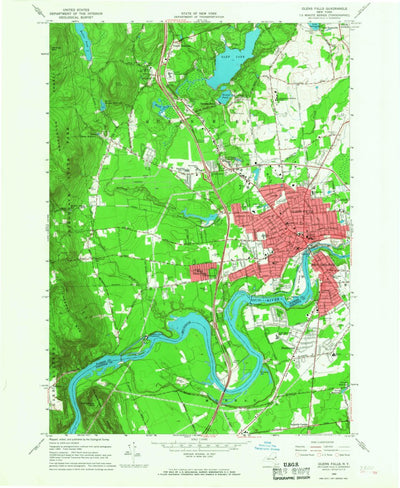 United States Geological Survey Glens Falls, NY (1966, 24000-Scale) digital map