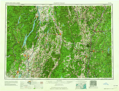 United States Geological Survey Glens Falls, NY-VT-NH (1964, 250000-Scale) digital map