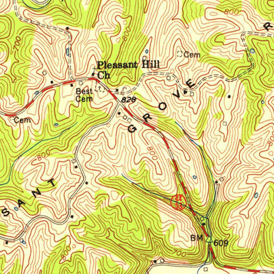 United States Geological Survey Glensboro, KY (1954, 24000-Scale) digital map