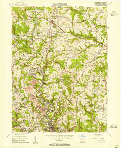 United States Geological Survey Glenshaw, PA (1953, 24000-Scale) digital map