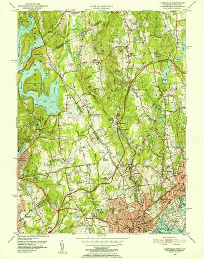 United States Geological Survey Glenville, CT-NY (1951, 31680-Scale) digital map