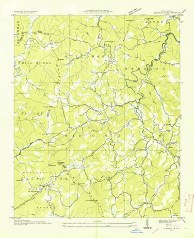 United States Geological Survey Glenville, NC (1935, 24000-Scale) digital map