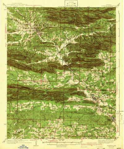 United States Geological Survey Glenwood, AR (1942, 62500-Scale) digital map