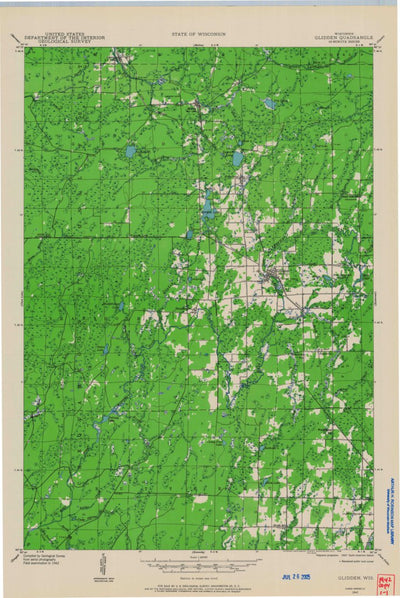 United States Geological Survey Glidden, WI (1942, 48000-Scale) digital map