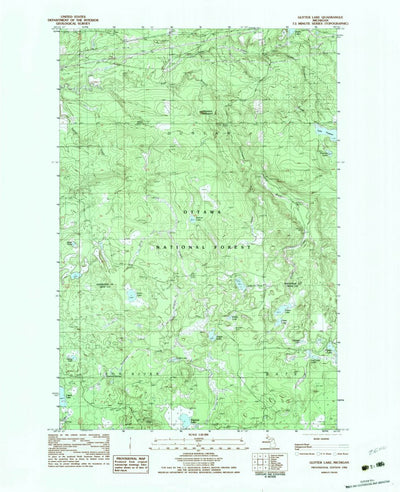 United States Geological Survey Glitter Lake, MI (1982, 25000-Scale) digital map