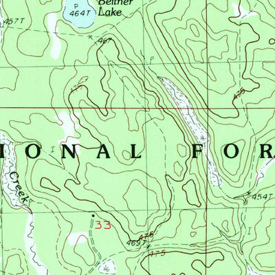United States Geological Survey Glitter Lake, MI (1982, 25000-Scale) digital map