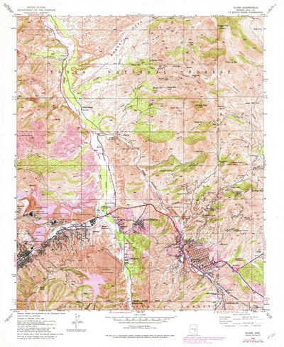 United States Geological Survey Globe, AZ (1945, 24000-Scale) digital map