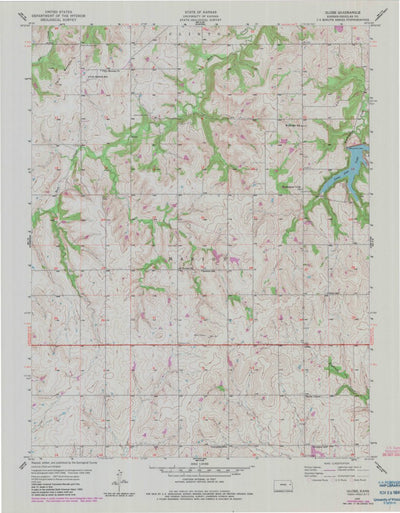 United States Geological Survey Globe, KS (1955, 24000-Scale) digital map