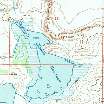 United States Geological Survey Glomill Reservoir, WY (1990, 24000-Scale) digital map