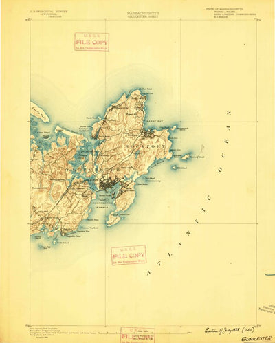 United States Geological Survey Gloucester, MA (1888, 62500-Scale) digital map