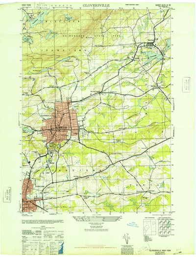 United States Geological Survey Gloversville, NY (1946, 24000-Scale) digital map