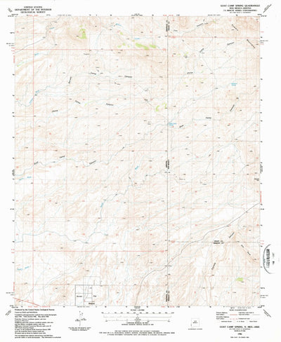 United States Geological Survey Goat Camp Spring, NM-AZ (1986, 24000-Scale) digital map