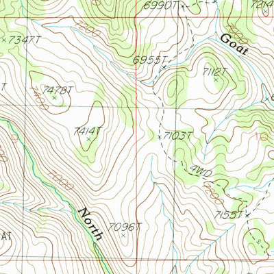 United States Geological Survey Goat Creek, NV (1986, 24000-Scale) digital map