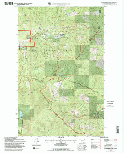 United States Geological Survey Goddards Peak, WA (1992, 24000-Scale) digital map