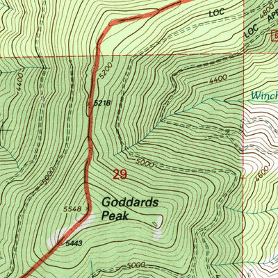 United States Geological Survey Goddards Peak, WA (1992, 24000-Scale) digital map