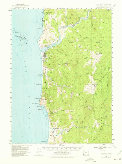 United States Geological Survey Gold Beach, OR (1954, 62500-Scale) digital map