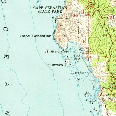 United States Geological Survey Gold Beach, OR (1954, 62500-Scale) digital map