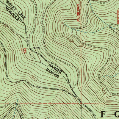 United States Geological Survey Gold Creek Peak, MT (1999, 24000-Scale) digital map