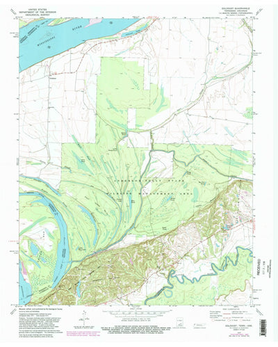 United States Geological Survey Golddust, TN-AR (1972, 24000-Scale) digital map