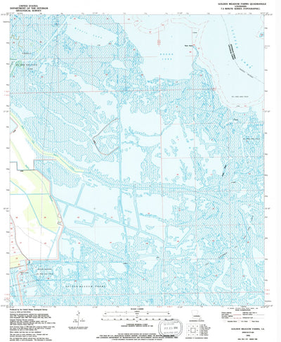 United States Geological Survey Golden Meadow Farms, LA (1994, 24000-Scale) digital map