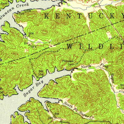 United States Geological Survey Golden Pond, KY (1955, 62500-Scale) digital map