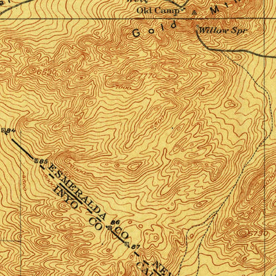 United States Geological Survey Goldfield W, NV-CA (1908, 250000-Scale) digital map