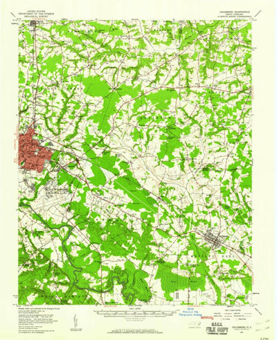 United States Geological Survey Goldsboro, NC (1957, 62500-Scale) digital map