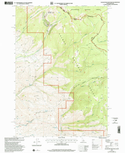 United States Geological Survey Goldstone Mountain, ID-MT (1997, 24000-Scale) digital map