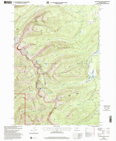 United States Geological Survey Goldstone Pass, MT-ID (1997, 24000-Scale) digital map