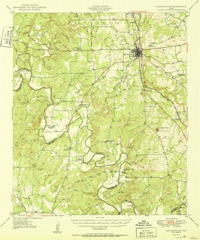 Goldthwaite TX 1950 62500 Scale - United States Geological Survey Goldthwaite Tx 1950 62500 Scale Digital Map 37052013478044 