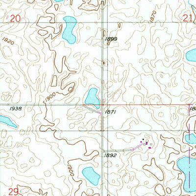 United States Geological Survey Goldwin, ND (1958, 24000-Scale) digital map