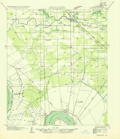United States Geological Survey Gonzales, LA (1935, 31680-Scale) digital map