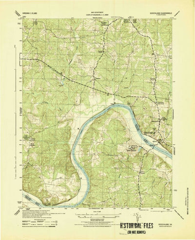 United States Geological Survey Goochland, VA (1943, 31680-Scale) digital map